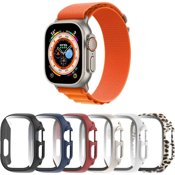 6 kappaleen kotelot Apple Watch Series 8 Ultra 49mm näytönsuojalle 6 kpl 4 49mm 6 kpl 4 6-Pack 4 49mm
