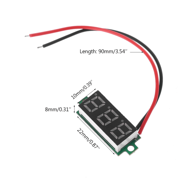 Digital termometermodul 0,28\" LED-display kompatibel med DS18B20 temperatursensor