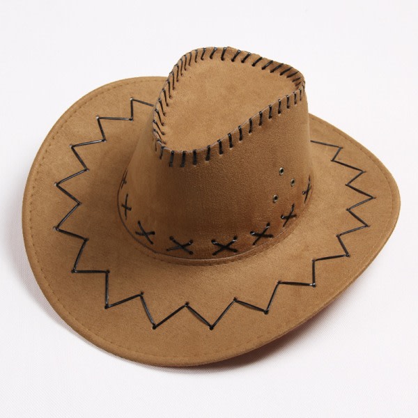Western cowboyhatt böjd brätte utomhus solhatt för toddler semester Brun 56-58cm