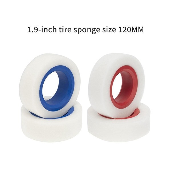 2 kpl 1,9 tuuman 120 mm sisävuoria, kovettunut kahdella osalla olevalla sienellä Scx10 Trx4 1/10 kiipeilyautolle