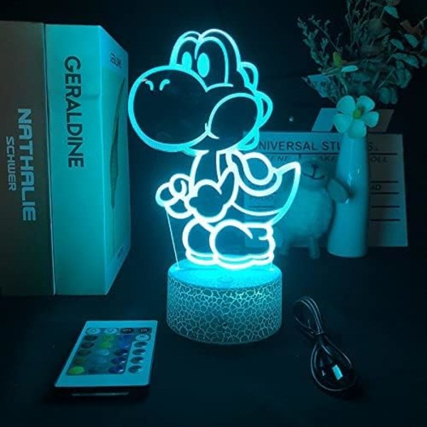 3D Nattljus, 16 farver Julbelysning Present RGB Touch Fjärrkontrol Leksaker Super Mario Skrivbordslamper for barnrum Dekoration Semesterpresenter