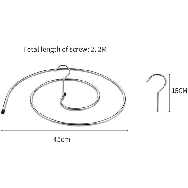 2 st Torkställ för kläder Rostfritt stål tvätthållare Spiralhängare för filtar, lakan, gardiner (silver)