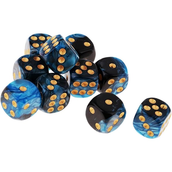 16mm Akryl D6 Tärningsset - 20 Polyedriska RPG Tärningar för DND, MTG Brädspel (Blå Svart, Röd Svart)