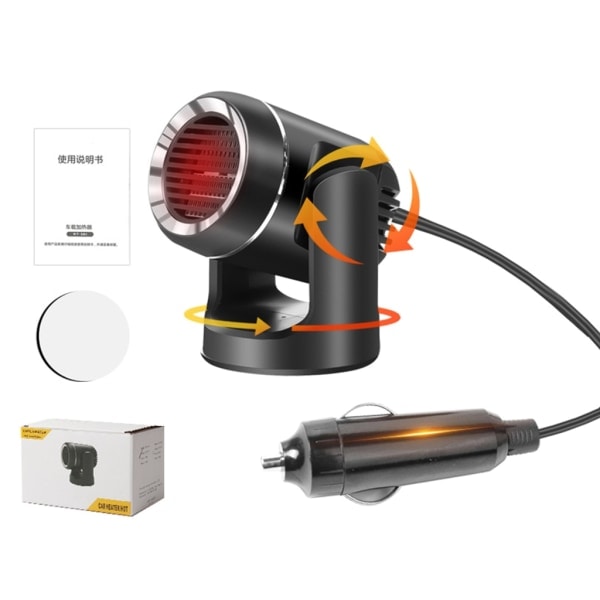Bærbar bilvarmer Blæser Anti-Dug 12V/24V Blæser Forrude Defroster Automatisk Varmer Luftblæser Køretøj Affugter Varmetørrer null - 24V