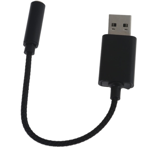 USB-3,5 mm -ääniadapteri, USB-aux-kaapeli, jossa on TRRS 4-napainen mikrofonituki, musta