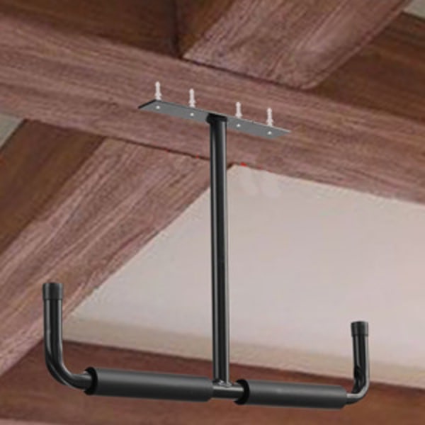 Stål Garasje Tak Oppbevaringskrok, Heavy Duty Oppbevaringsstativ for Hengende Tre, Sykler, Verktøy, Tre, Snowboards, Fiskeutstyr, Solid Oppbevaringssystem Black