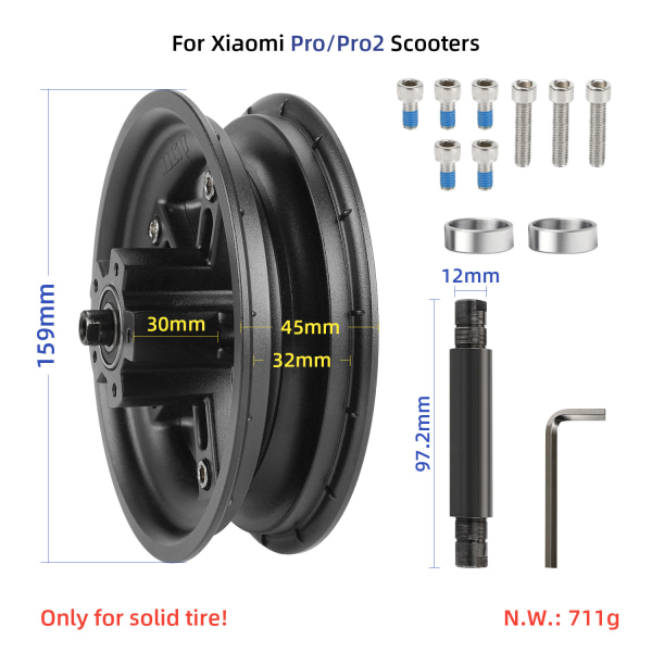 Hjulnav for Xiaomi scooter, todelt, lett å fjerne og installere, M365 Pro Pro2 1S For Xiaomi3 bakhjulsfelt röd M365 1S MI3