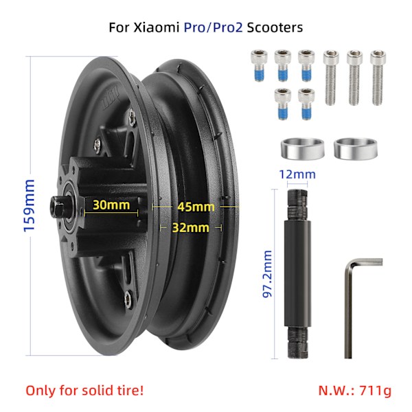 Til Xiaomi scooter todelt let at afmontere og let at installere hjulnav M365 Pro Pro2 1S Til Xiaomi3 baghjulsfælg röd M365 1S MI3