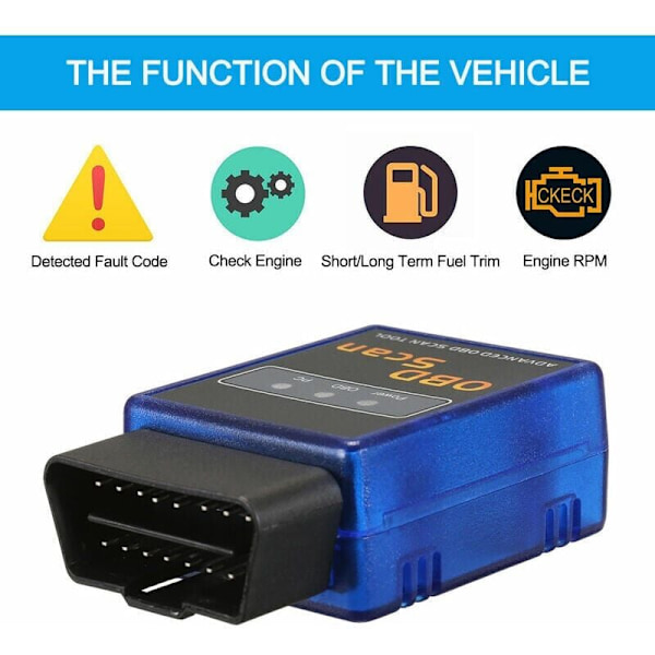 Vgate ELM327 Bluetooth/Bluetooth OBD2 Bluetooth Kjørecomputer Bil Tester V2.1