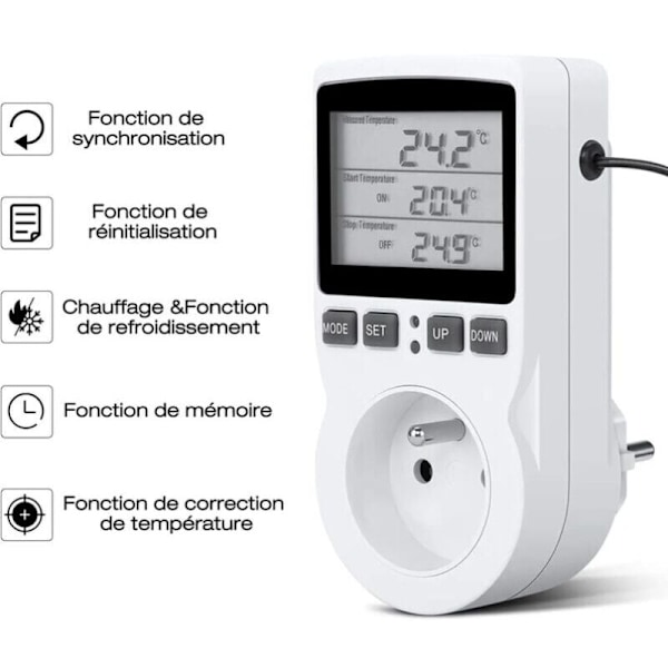 Programmerbar Termostat med Sensor för Växthus, Akvarieuppvärmning 1st