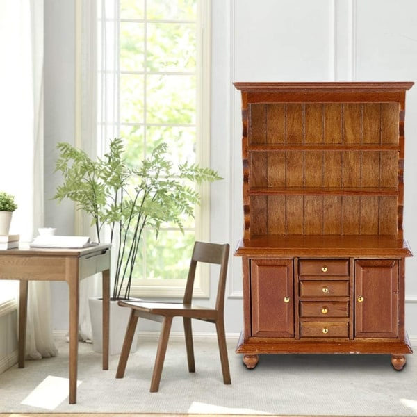 1:12 Dockhus Mini Möbel Bokhylla Modell (Vit) 1 Styck färg 3