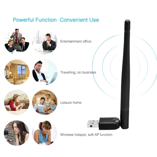 150 Mbps USB WiFi-adapter 2.4G trådløst nettverkskort MT7601 802.