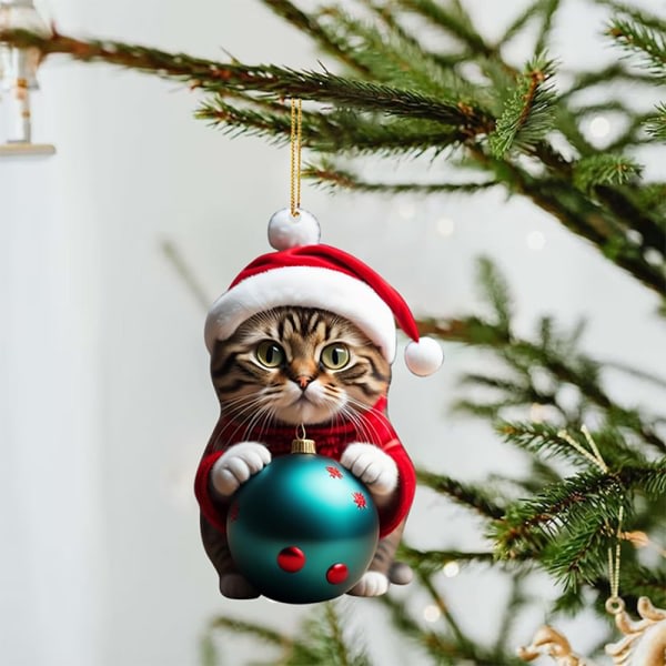 Jule-e tegneseriekattpynt Julepynt til å henge i juletreet 4 stk. 4 onesize