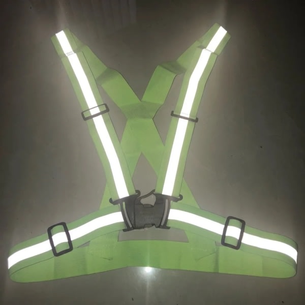 Highlight Reflexband Nattlöpning Ridkläder Väst Justerbar säkerhetsväst Elastiskt band för vuxna och barn elastiskt gräsgrönt