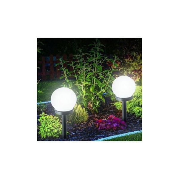 2 aurinkoenergialla toimivaa LED-pallovaloa, 30 cm pyöreä, nurmikon puutarhakoriste