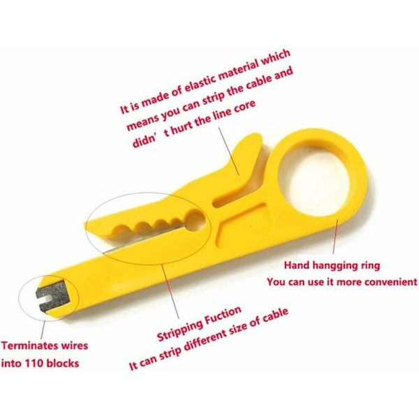 10 stk. Mini Kabelavisolerer + Kutter for RJ45 Cat5/6 Nettverks- og Datakabler