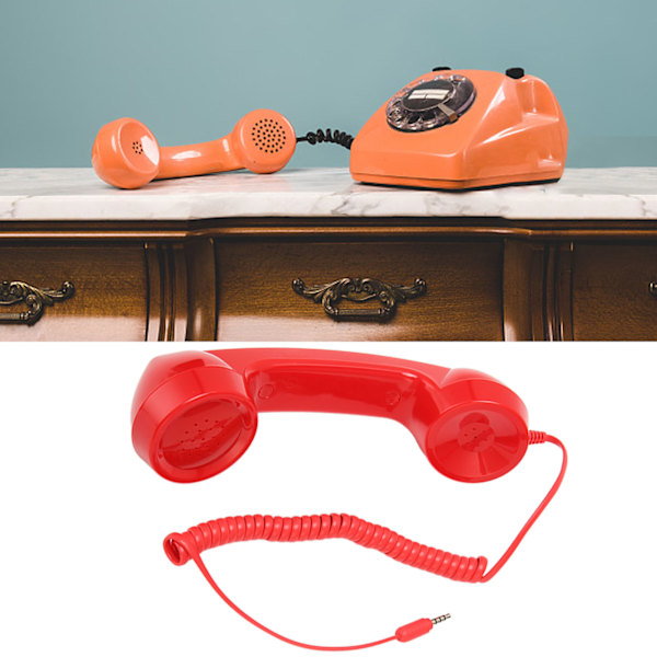 Retro telefonrør Multifunksjon Strålingsikker håndholdt mobiltelefonmottaker for mobiltelefoner Datamaskiner Rød Red