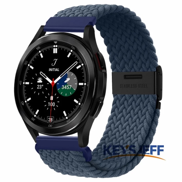 22 mm nylon Kompatibel med Galaxy Watch 3 45 mm/ Watch 46 mm, Gear S3 Frontier/Classic , Huawei Watch GT 3 46 mm flettet rem 4