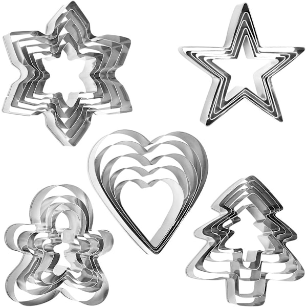 Christmas Cookie Cutter Set - 25 Stainless Steel Shapes for Baking