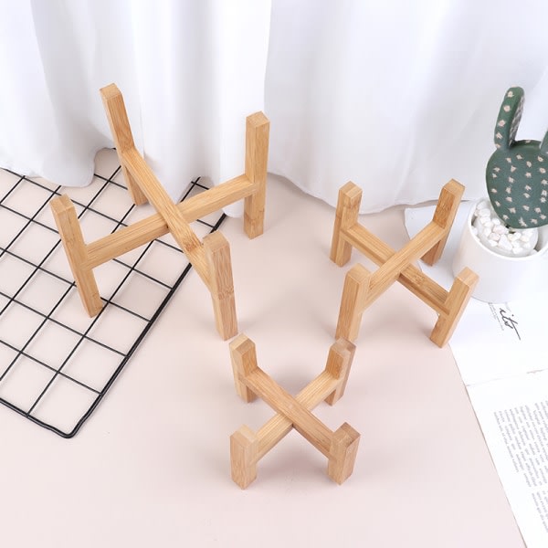Trä Krukbrickor Blomkruka Stativ Stark Fristående Bonsai H Trä Färg L Wood Color L