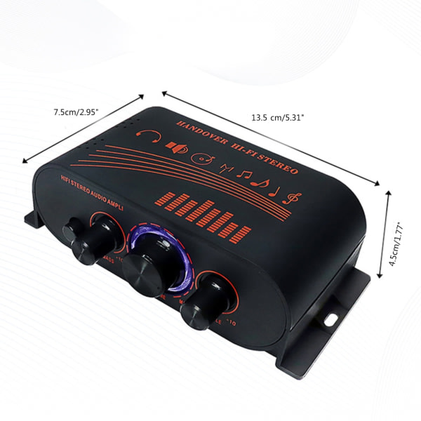 Power 20Wx2 Stereo Amp HiFi Ljudförstärkare Car Home Högtalare 12V