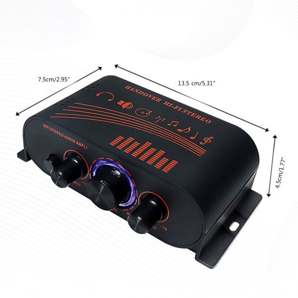 Power 20Wx2 Stereo Forstærker HiFi Lydforstærker Bil Hjemmehøjttaler 12V