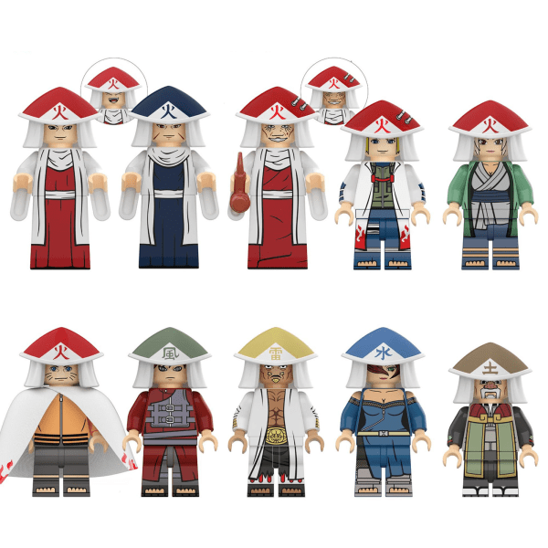 10 st Naruto monterade leksaker Barn monterade minifigurer vit one size