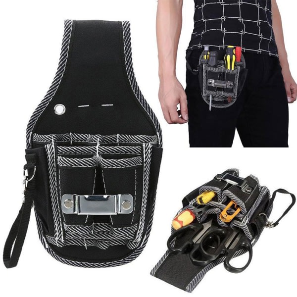Elektriker Midjeficka Verktygsbälte Pouch Bag Kit Hållare Case C Sort One Size Black One Size