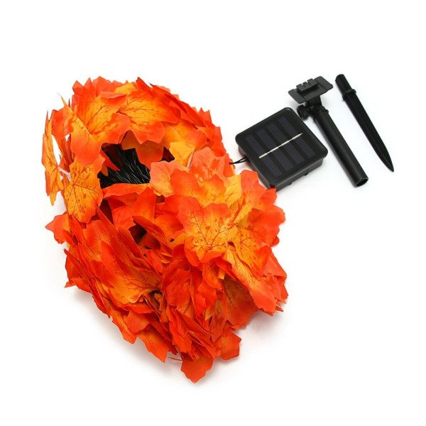 Solcellsbelyst lönnlöv ljusslinga LED nattlampor Färgad lampa