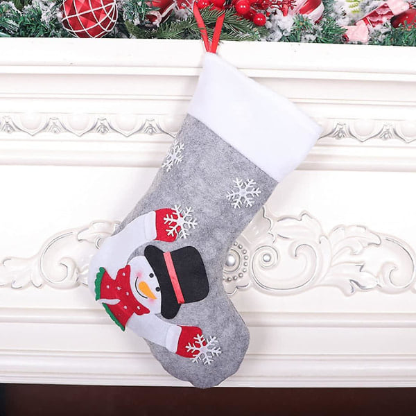 Julstrumpor 3st Julstrumpor Presentpåse Med Led Ljus Tomte Snögubbe Ren