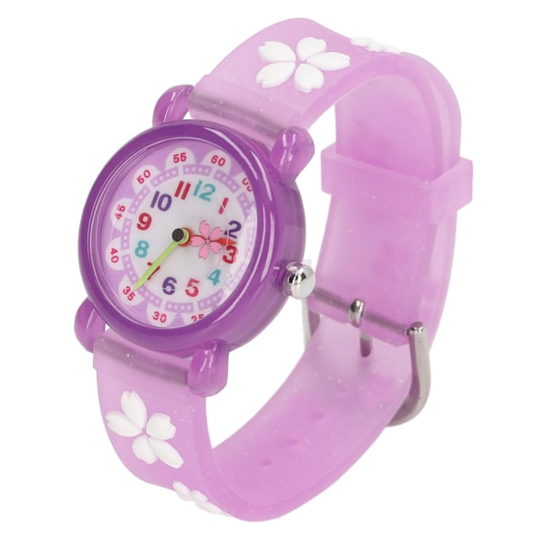 Girls' Wrist Watches 3D Cute Cartoon Waterproof Colorful Educational Girls Watches for Over 3 Years Old Purple