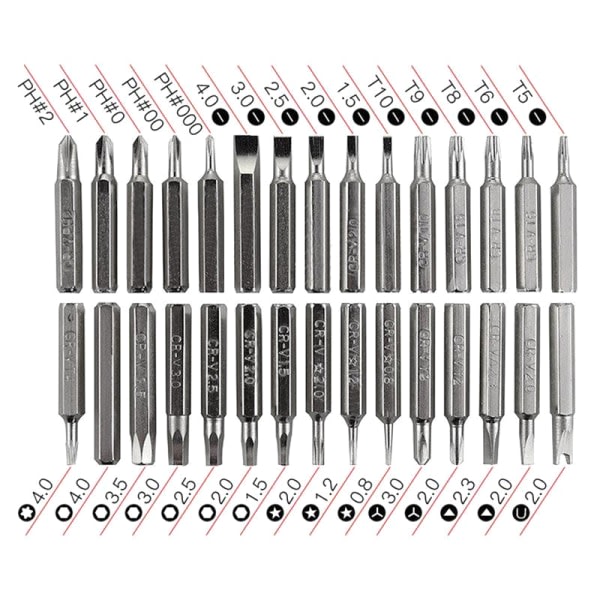 Creative 32 i 1 sett Precision Mini Magnetic Bits Kit