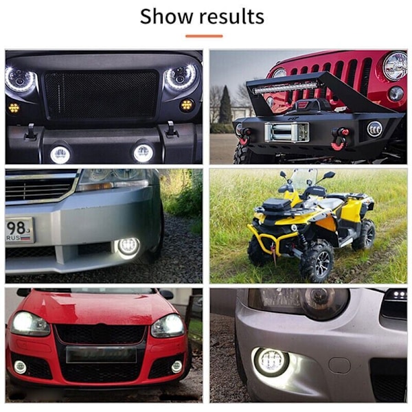 General Motors 4 tommers LED Tåkelys for Jeep Wrangler Jeep JK TJ - 2 stk