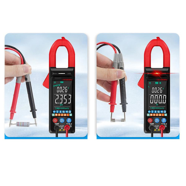 Dc/ac strøm Digital Clamp Meter 6000 Counts 400a Amp Multimeter Farveskærm Spændingstestare Fs833