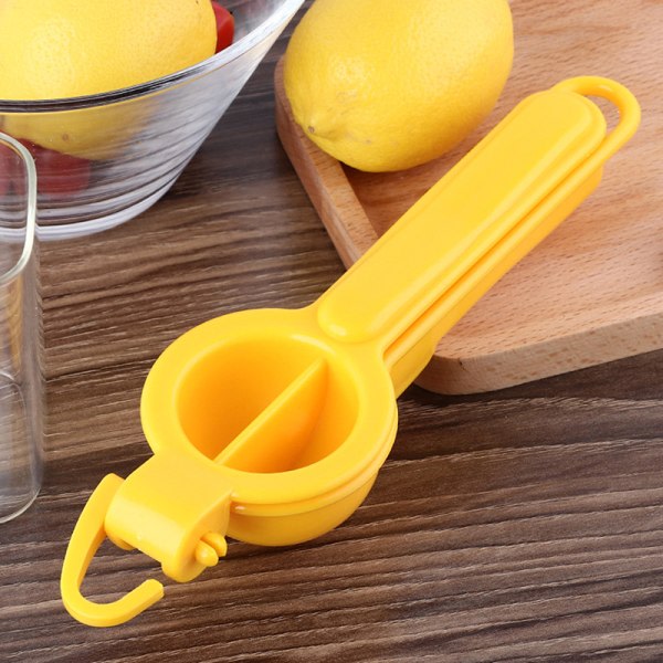 1 st Plast citronklämma Köksförtjockning Manuell fruktjuicer Gul