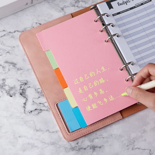 A6 Budsjettmappe Planner Penger til å spare for budsjettering Klar kontantbudsjett-arrangør Lys grå - 2