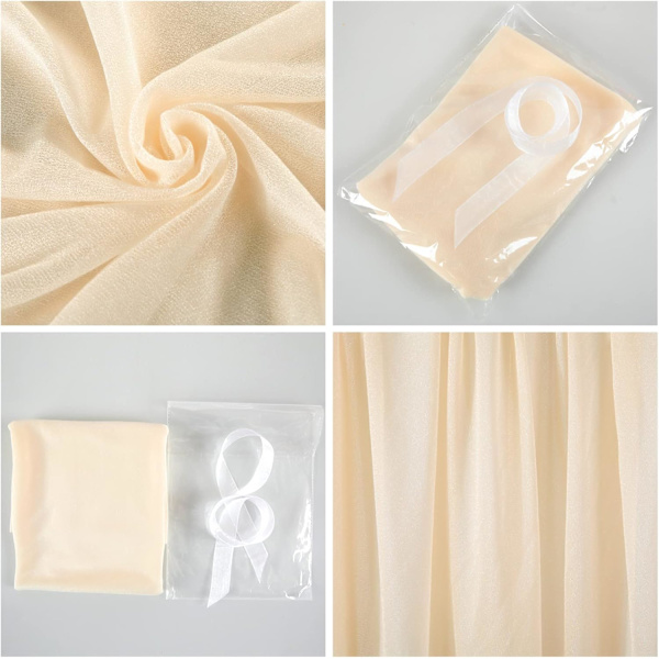 2-delad Chiffon Bordlöpare, Lång Transparent Romantisk Löpare för Bröllop och Rustik Dekoration (70 x 400 CM) #5-5