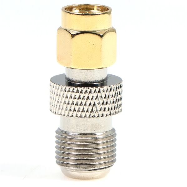 1. F honuttag till SMA hankontakt Rak RF Coax Coaxial Co silver 1stk silver 1pcs