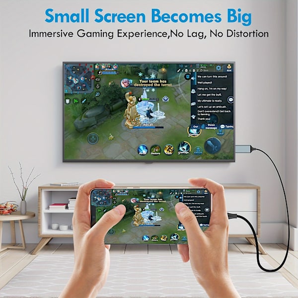 Lightning till HDMI-adapter - Kompatibel iPhone 14/13/12/11 till TV 1080P