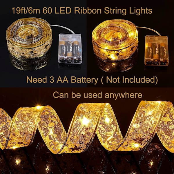 Juletrelys, 10m 100 LED Juletre Lyslenke Vanntett Eventyrlys Juledekorasjonslys Hengende, Gull