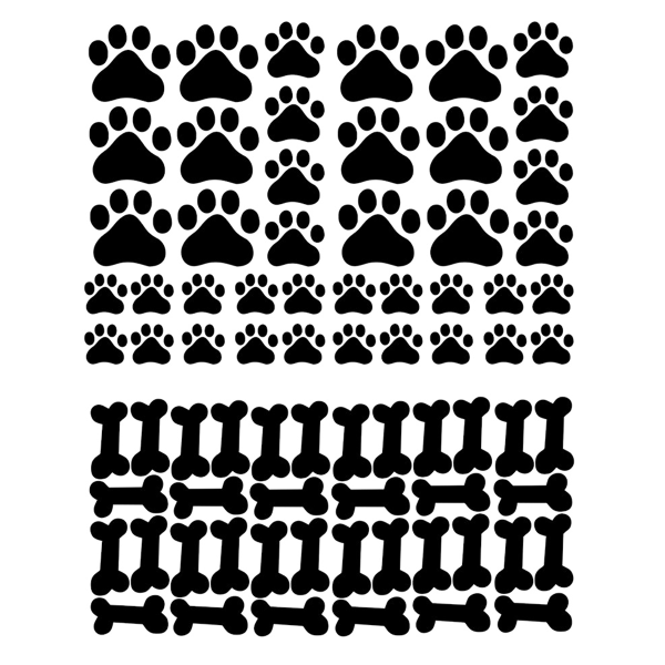 76 stycken Dog Paw Dekal Paw Print Sticker Hundrumsinredning för