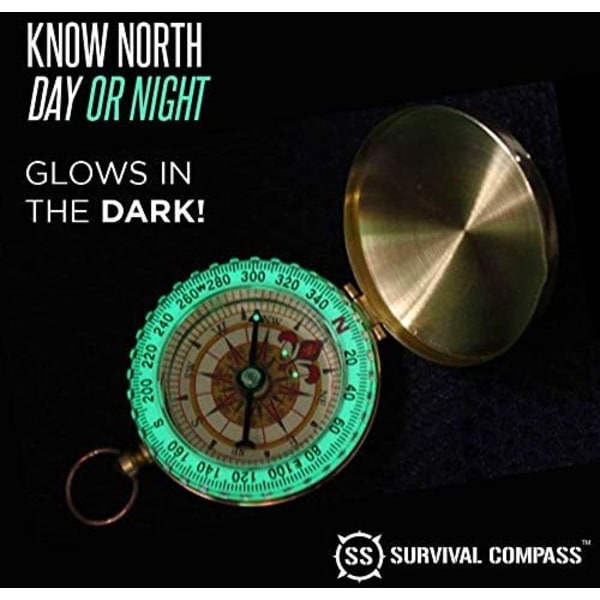 Sharp Survival Paras Camping Survival Compass - Glow in the Dark