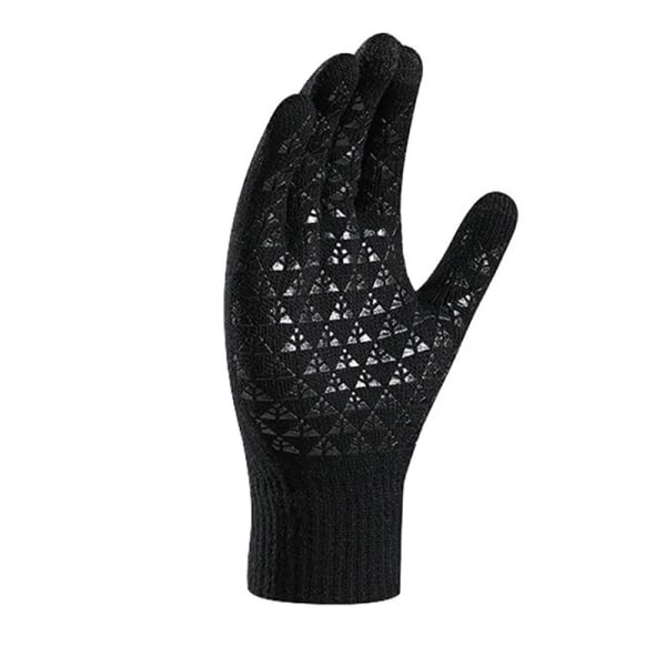 Vinterstrikkede varme handsker Tykke ensfarvede varme Touch Warm Ridi cyan OneSize cyan OneSize