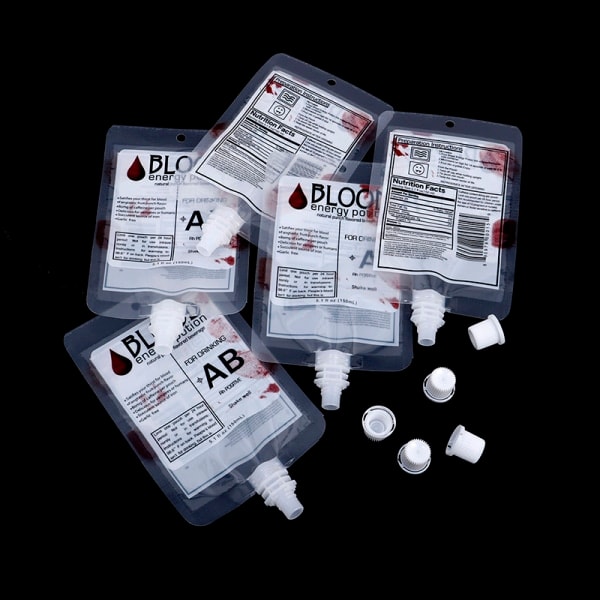 10x Halloween Cosplay Dryckespåsar Blodpåse Rekvisita Zombie Bever Vit One Size