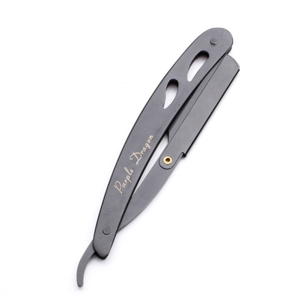 Mode Rustfrit Stål Barberkniv Barber Shave Manuel Sort Black