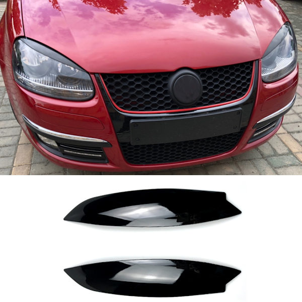 Kompatibel med Volkswagen Golf 5 high 5 Golf MK5 strålkastare, ögonbryn Piano Black