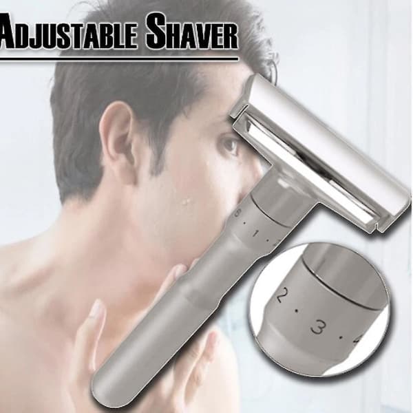 Säädettävä Partakone Double Edge Razor (hopea) (1. sarja)