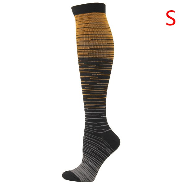 Gradient Kompressionsstrumpor Blandade Färger Tryck Mid-tube Spor A7 ONESIZE A7 ONESIZE