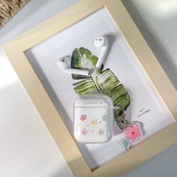 Etui (til Airpods 2 og 1-Flower- cover klar farve