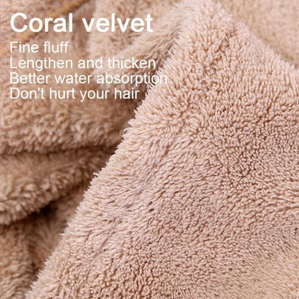Mikrofiber hårhandduk, absorberande snabbtorkande hårhatt för kvinnor, brun